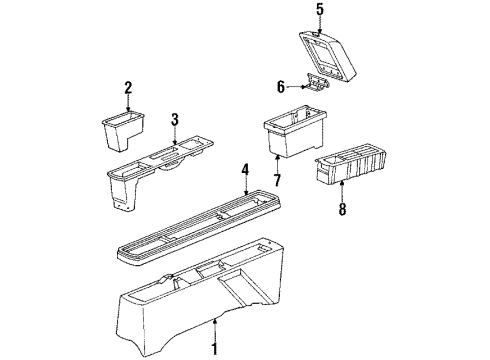 1985 Buick Century Compartment, Front Floor Console Front Diagram for 14086289