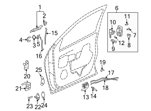 2002 Buick Rendezvous Rod, Front Side Door Locking Diagram for 10421535