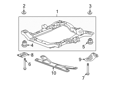 2014 Chevy Traverse Suspension Mounting - Front Diagram