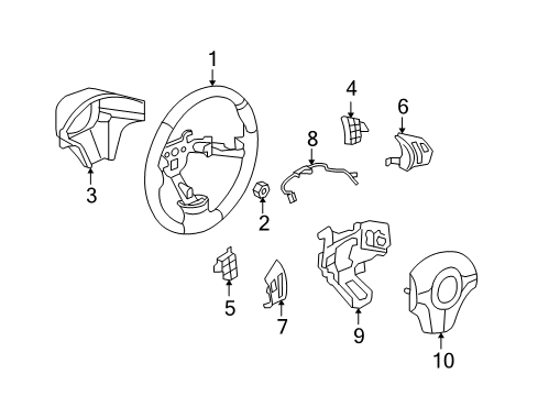 2009 Saturn Aura Steering Column & Wheel, Steering Gear & Linkage Diagram 11 - Thumbnail