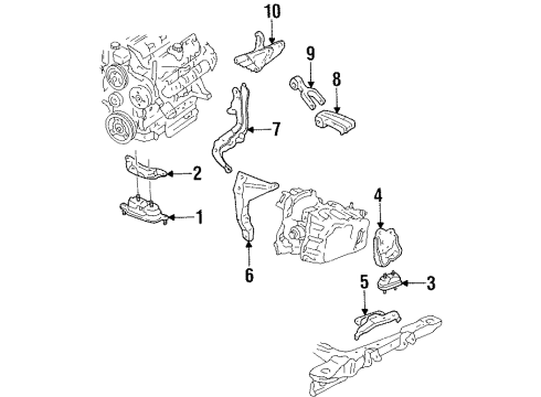 1995 Chevy Lumina Engine & Trans Mounting Diagram 2 - Thumbnail