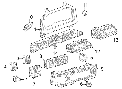 2024 GMC Sierra 2500 HD SWITCH ASM-I/P CTR ACSRY FUNCTION *JET BLACK Diagram for 86827793