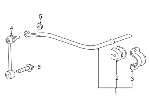 2024 Cadillac CT4 Stabilizer Bar & Components - Rear Diagram