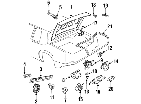 1996 Cadillac Seville Trunk, Electrical Diagram 2 - Thumbnail