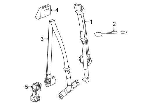 2021 GMC Sierra 3500 HD Seat Belt, Body Diagram 3 - Thumbnail