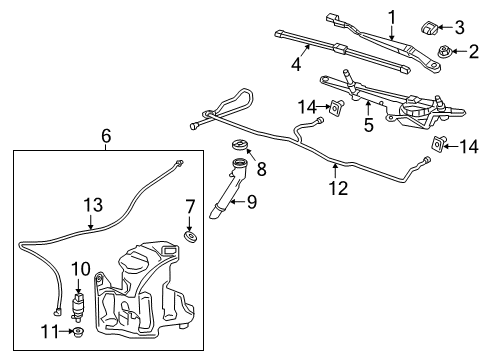 2019 Buick LaCrosse Blade Assembly, Windshield Wiper Diagram for 26216538