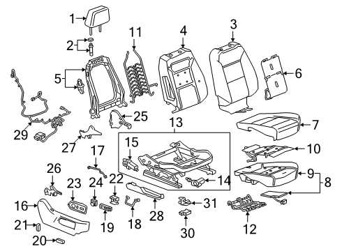 2020 GMC Sierra 1500 Cover Assembly, F/Seat Cush *Black Diagram for 84639961