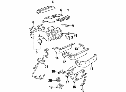 1996 Oldsmobile Aurora A/C & Heater Control Units Diagram 2 - Thumbnail