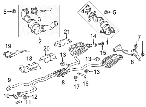 2018 Cadillac CT6 Exhaust Components Diagram 3 - Thumbnail