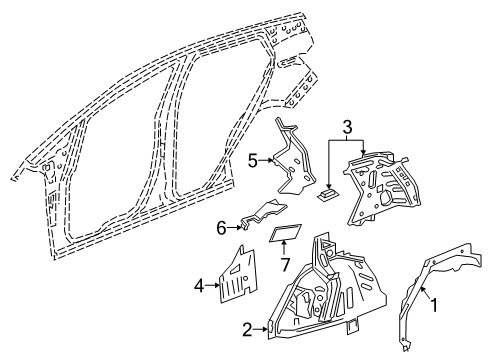 2021 Chevy Bolt EV Inner Structure - Quarter Panel Diagram