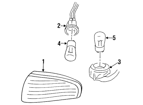 1995 Buick Riviera Lamp Assembly, Corner *W/Black Pain Diagram for 5976456