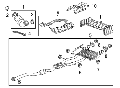 2017 Cadillac CTS Exhaust Components Diagram 2 - Thumbnail