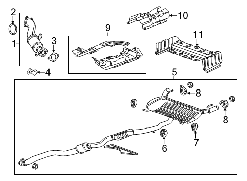 2015 Cadillac CTS Exhaust Components Diagram 1 - Thumbnail