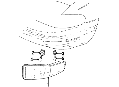 1999 Buick LeSabre Lamp Assembly, Parking & Front Side Marker Diagram for 5977564