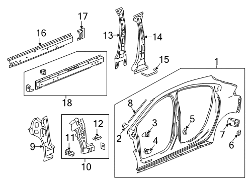 2019 Chevy Cruze Reinforcement Assembly, Rocker Outer Panel Diagram for 84171961