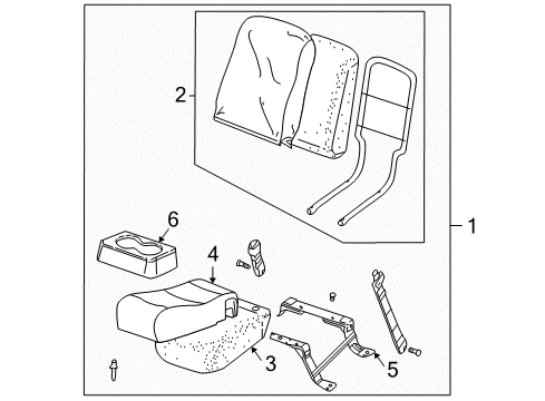 2004 Cadillac Escalade ESV Front Seat Components Diagram 1 - Thumbnail