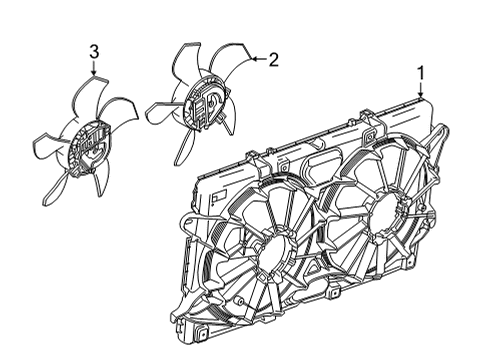 2021 GMC Yukon Cooling System, Radiator, Water Pump, Cooling Fan Diagram 2 - Thumbnail