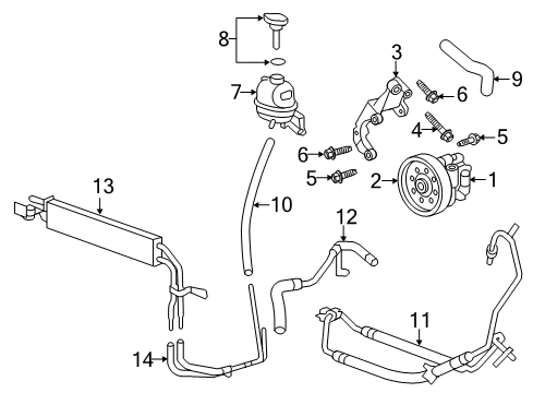 2008 Cadillac CTS P/S Pump & Hoses, Steering Gear & Linkage Diagram 4 - Thumbnail