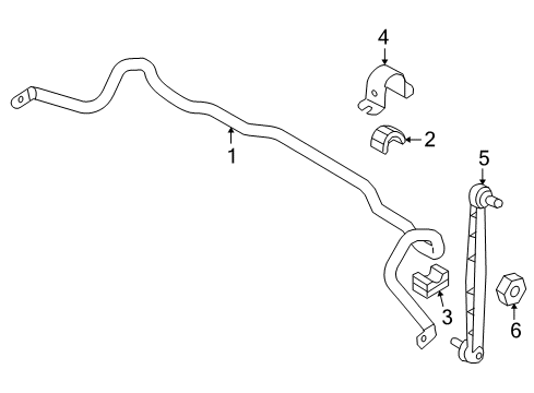 2008 Saturn Astra Stabilizer Bar & Components - Front Diagram