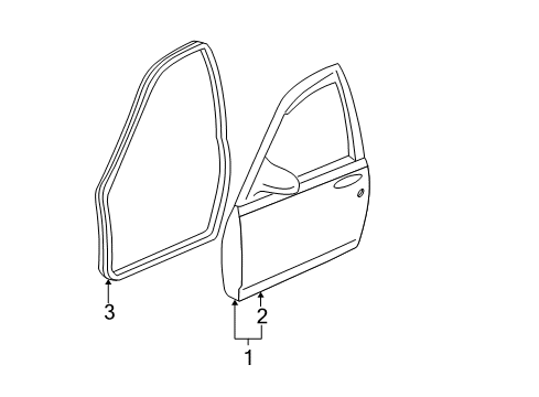 2013 Chevy Impala Panel, Front Side Door Outer Diagram for 25813150