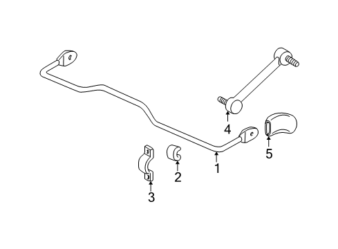 2002 Buick Regal Rear Suspension Components, Stabilizer Bar Diagram 3 - Thumbnail