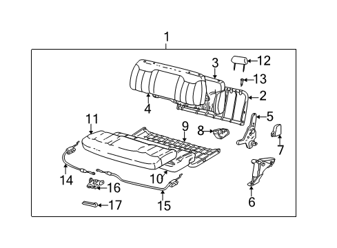 1996 GMC C2500 Support Assembly, Rear Seat Rear Diagram for 15680822