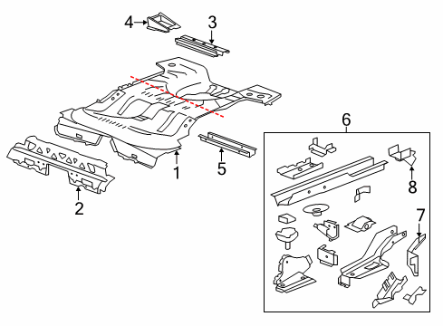 2016 Buick LaCrosse Rear Floor & Rails Diagram