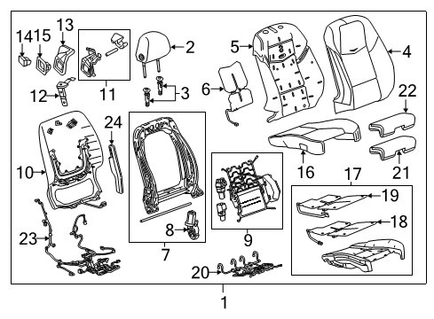 2019 Cadillac ATS Cover Assembly, Front Seat Back *Platinum Diagram for 23372928