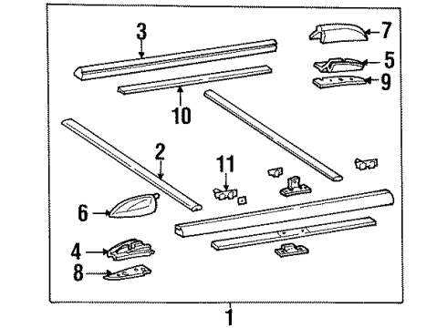 2000 GMC Yukon Luggage Carrier, Gate & Hardware Diagram