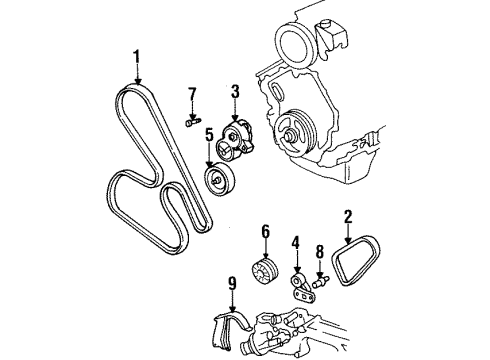 1996 Oldsmobile Aurora Belts & Pulleys, Cooling Diagram