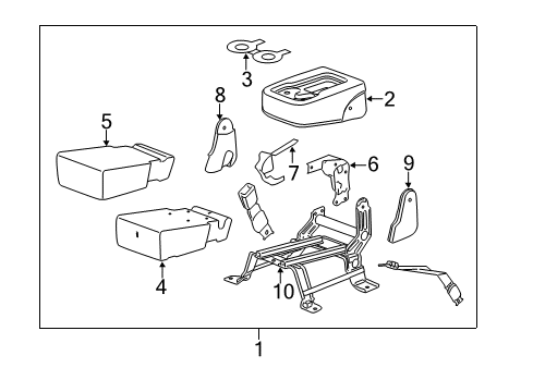 2013 Chevy Silverado 3500 HD Front Seat Components Diagram 1 - Thumbnail