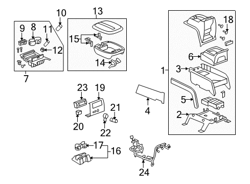 2013 Cadillac Escalade ESV Center Console Diagram