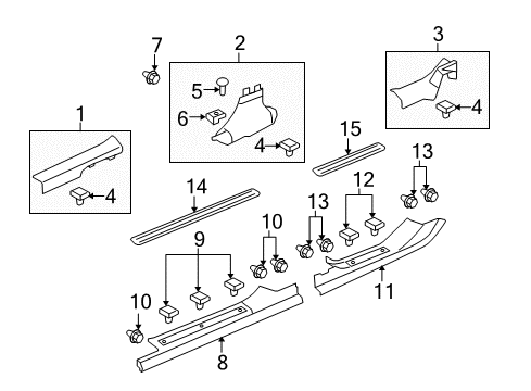 2014 Chevy Caprice Molding,Rear Side Door Sill Garnish Diagram for 92266928