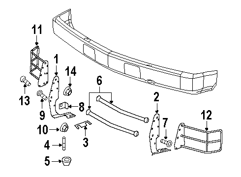 2000 Chevy Tahoe Exterior Trim - Front Bumper Diagram