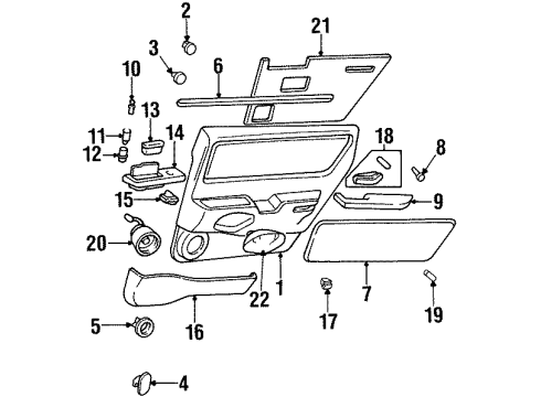 1996 Oldsmobile Aurora PANEL, Rear Side Door Trim Diagram for 16665278