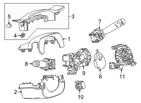 2019 Cadillac ATS Shroud, Switches & Levers Diagram