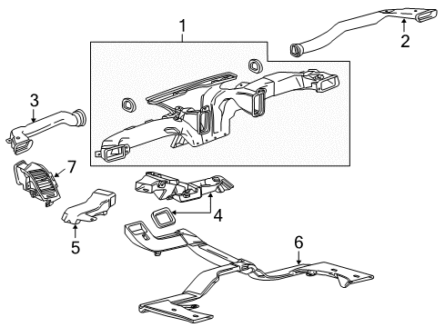 2019 Chevy Tahoe Duct, Side Window Defogger Outlet Diagram for 22817486