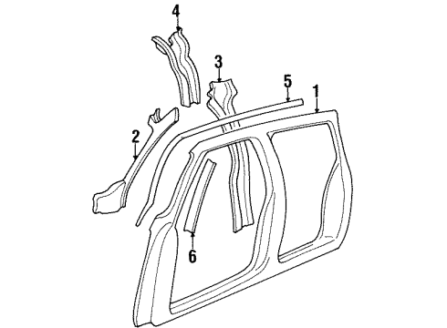 2000 Chevy Tahoe Seal Assembly, Side Door Opening Frame Rear Lower Reinforcement Diagram for 15748827