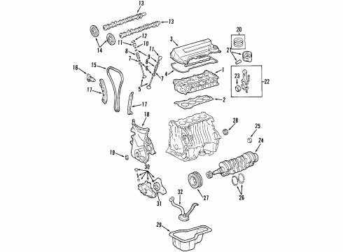 1999 Chevy Prizm COVER, Engine Valve Rocker & Camshaft Diagram for 94858979