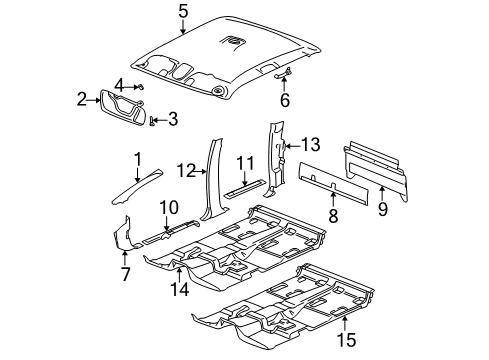 2005 Chevy Silverado 3500 Interior Trim - Cab Diagram 3 - Thumbnail