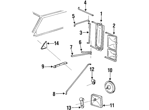 1994 GMC C1500 Outside Mirrors Diagram 4 - Thumbnail