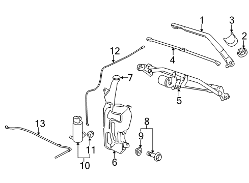 2012 GMC Sierra 2500 HD Pump Assembly, Windshield Washer Diagram for 20999335