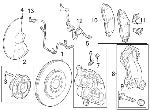 2023 Cadillac LYRIQ Brake Components Diagram 1 - Thumbnail