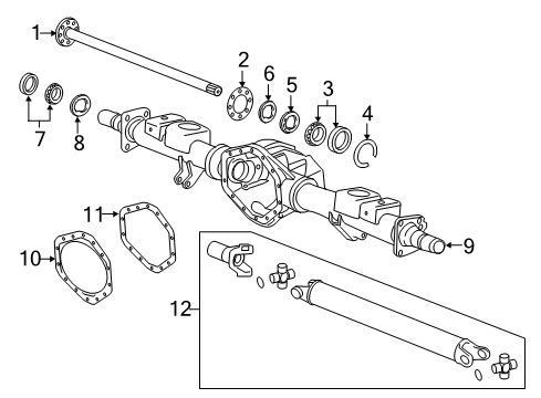 2016 GMC Sierra 3500 HD Axle Housing - Rear Diagram 1 - Thumbnail