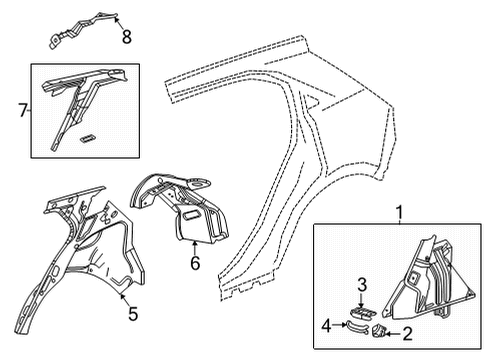 2023 Buick Envision Inner Structure - Quarter Panel Diagram