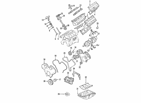 2004 Cadillac CTS Engine Parts & Mounts, Timing, Lubrication System Diagram 1 - Thumbnail