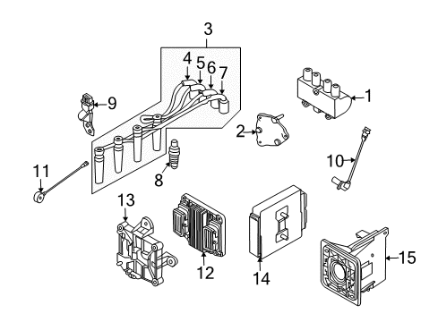 2008 Chevy Aveo Bracket,Ignition Coil Diagram for 96496800