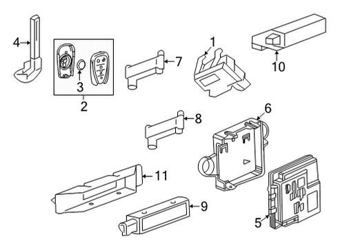 2022 Chevy Trailblazer Keyless Entry Components Diagram