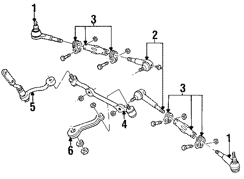 1993 Oldsmobile Bravada P/S Pump & Hoses, Steering Gear & Linkage Diagram 2 - Thumbnail