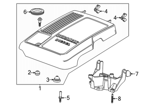 2023 Cadillac Escalade Engine Appearance Cover Diagram